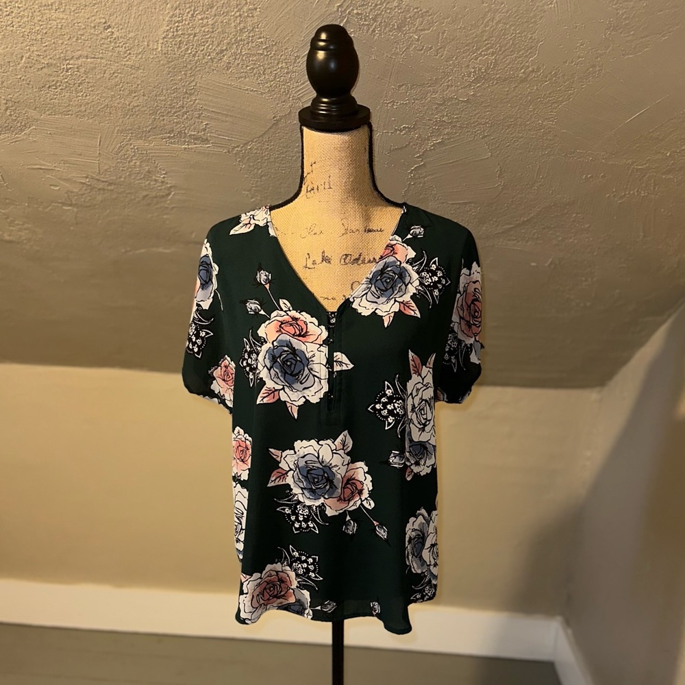 Maurice’s Green Flowed Blouse